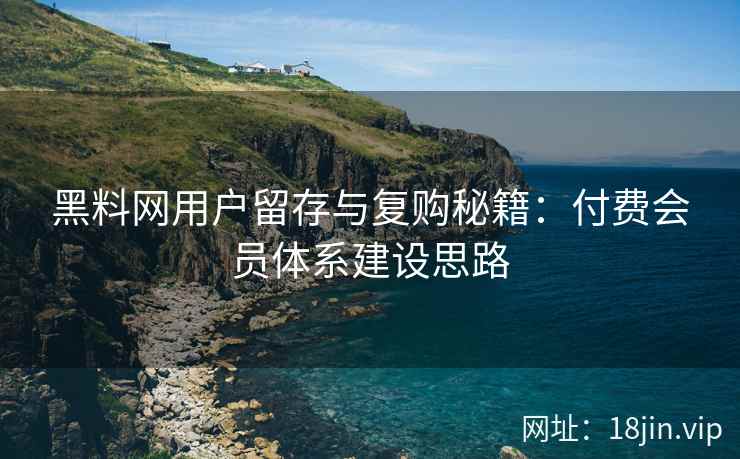 黑料网用户留存与复购秘籍：付费会员体系建设思路