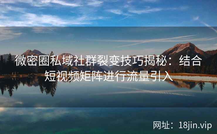 微密圈私域社群裂变技巧揭秘：结合短视频矩阵进行流量引入