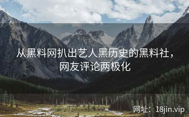 从黑料网扒出艺人黑历史的黑料社，网友评论两极化