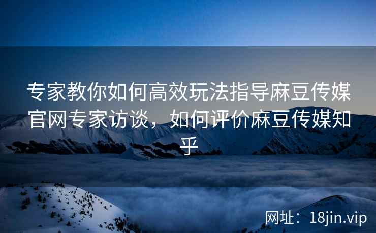 专家教你如何高效玩法指导麻豆传媒官网专家访谈，如何评价麻豆传媒知乎