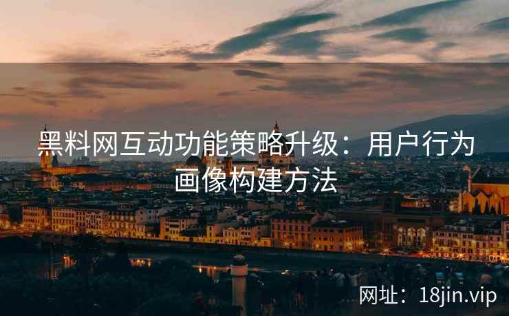 黑料网互动功能策略升级：用户行为画像构建方法