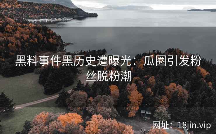 黑料事件黑历史遭曝光：瓜圈引发粉丝脱粉潮